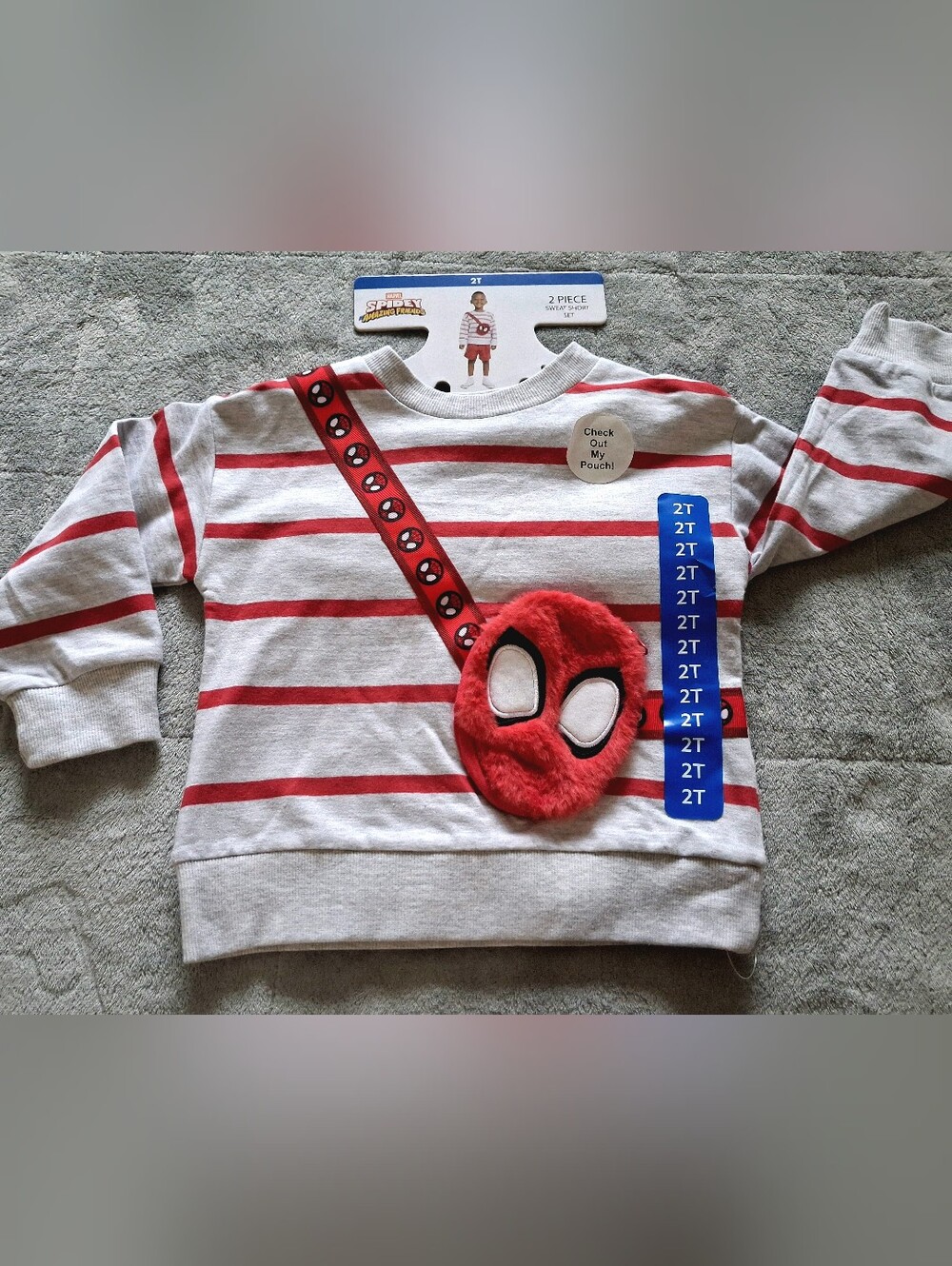 Marvel - Spidey & His Amazing Friends 2T 2-Piece Shorts Set Fuzzy Pouch NWT